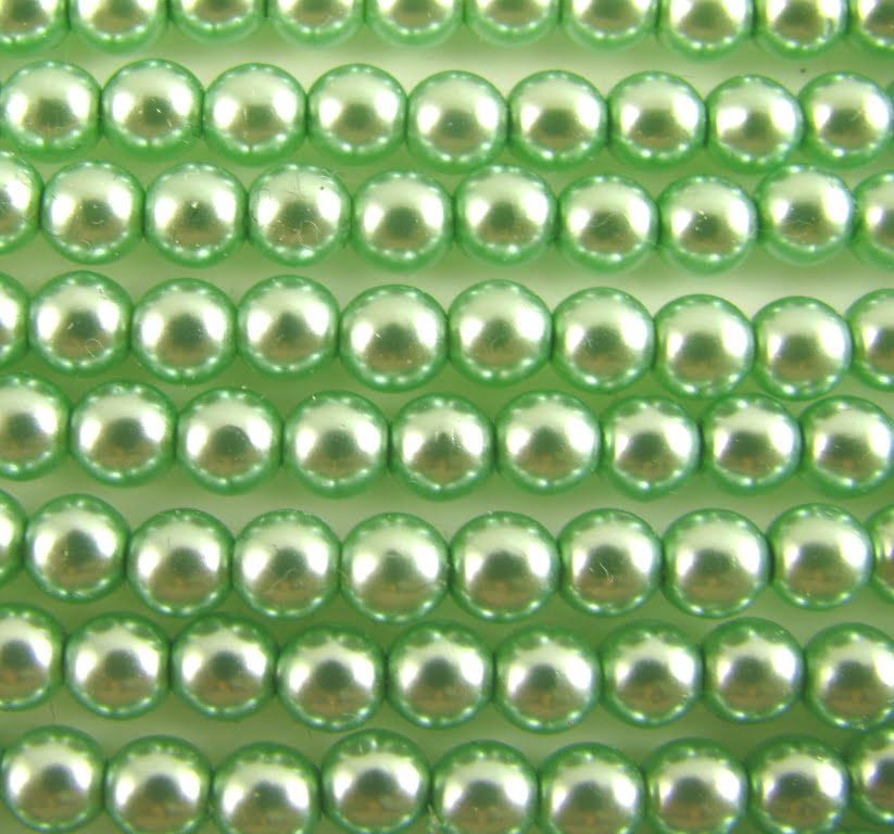 4mm Czech Round Glass Pearl Strand of 55 - 70464 - Mint