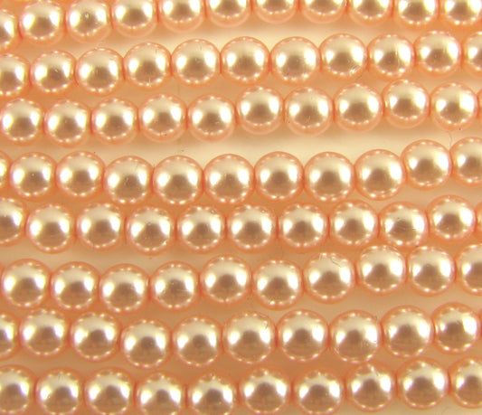 6mm Czech Round Glass Pearl -  Bag of 50 – 70474 – Rosaline