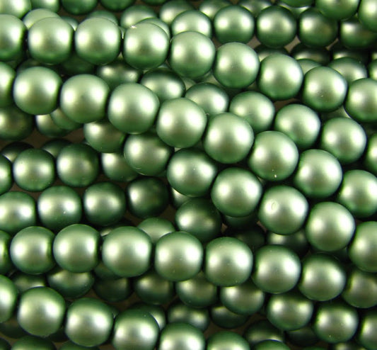 6mm Czech Round Glass Pearl - Bag of 50 - 70558 - Frosted Seafoam