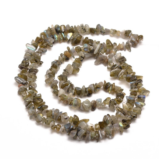 5x8mm Labradorite Chip Beads - 78cm Strand