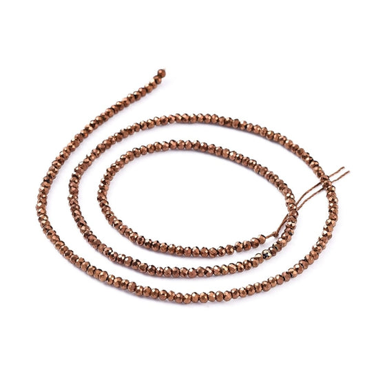 Etoile Micro Crystal Rondelles 2×1.5mm – Strand of approx 200 – Jet Bronze