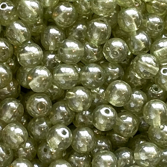 Jablonex Recycled - 7mm Bubble Bead - Green - Pack of 25