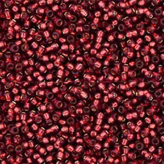 11/0 Toho Seed Beads - 10g Bag – PermaFinish - Silver Lined Milky Pomegranate