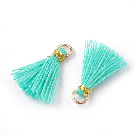 Mini Tassel 1.4cm - Turquoise Green - Pack of 10
