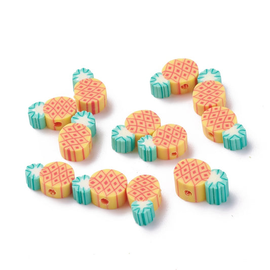 Polymer Clay Pineapple Beads - Pack of 20