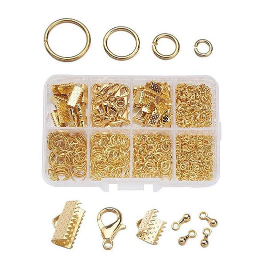 Gold Plated Finding Box – Lobster Clasps, Jump Rings, Cord Ends and more!