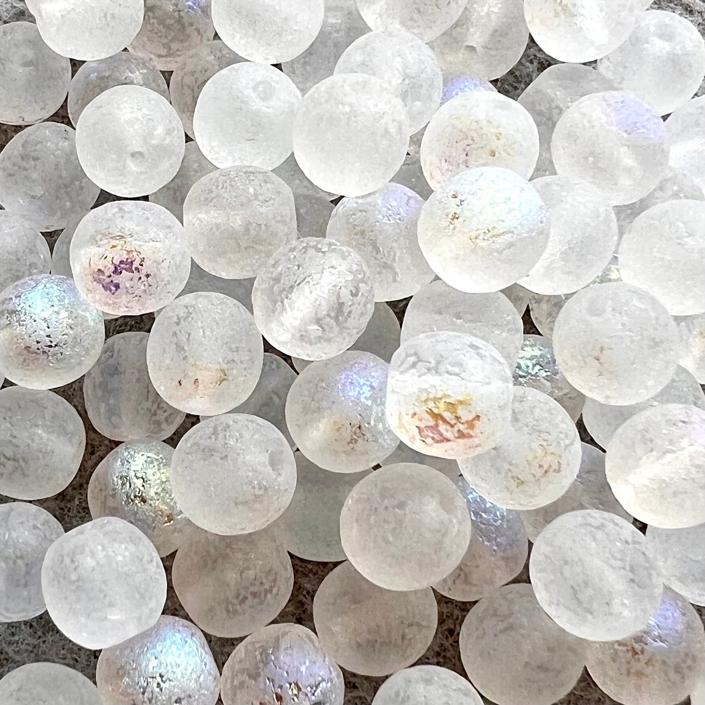 Jablonex Recycled - 7mm Bubble Bead - Etched Crystal AB - Pack of 25