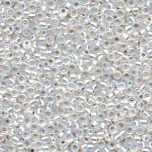 8/0 Miyuki Seed Beads - 25g Bag – Silver Lined Crystal AB - Colour 1001