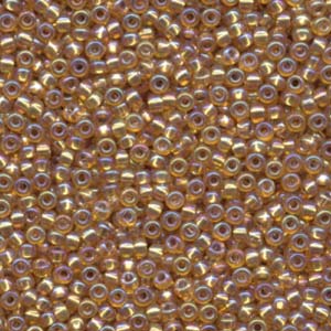 8/0 Miyuki Seed Beads - 25g Bag – Silver Lined Dk Gold AB - Colour 1004