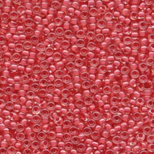 8/0 Miyuki Seed Beads - 25g Bag – Coral Lined Crystal - Colour 204