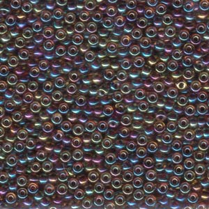 8/0 Miyuki Seed Beads - 25g Bag – Root Beer Lined lt Topaz AB - Colour 357