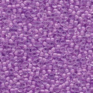 15/0 Miyuki Seed Beads - 5g Bag – Orchid Lined Crystal - Colour 222