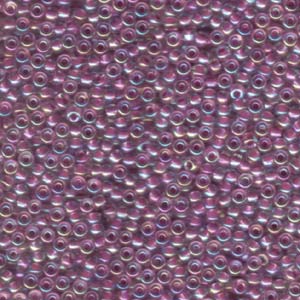 8/0 Miyuki Seed Beads - 25g Bag – Raspberry Lined Crystal AB - Colour 264