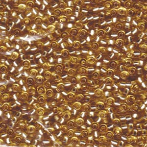 8/0 Miyuki Seed Beads - 25g Bag – Silver Lined Light Gold - Colour 2