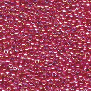 8/0 Miyuki Seed Beads - 25g Bag – Hot Pink Lined Crystal AB - Colour 355