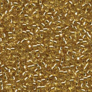 8/0 Miyuki Seed Beads - 25g Bag – Silver Lined Gold - Colour 3