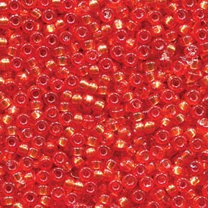 8/0 Miyuki Seed Beads - 25g Bag - Duracoat Silver Lined Dyed Pumpkin - Colour 4264