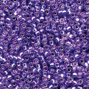 8/0 Miyuki Seed Beads - 25g Bag - Duracoat Silver Lined Dyed Lavender - Colour 4278