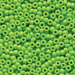 8/0 Miyuki Seed Beads - 25g Bag – Duracoat Opaque Dyed Neon Green - Colour 4471