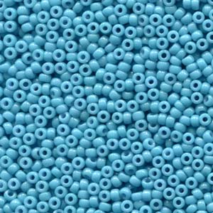 8/0 Miyuki Seed Beads - 25g Bag - Duracoat Opaque Dyed Aqua Blue - Colour 4478