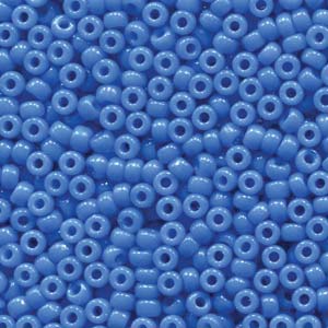 8/0 Miyuki Seed Beads 22 gram tube - Duracoat Opaque Dyed Bright Blue - Colour 4484