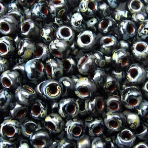 8/0 Miyuki Seed Beads - 25g Bag – Picasso Smoky Black Matte - Colour 4511