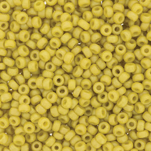 15/0 Miyuki Seed Beads - 5g Bag – Frosted Opaque Glaze Rainbow Yellow - Colour 4692