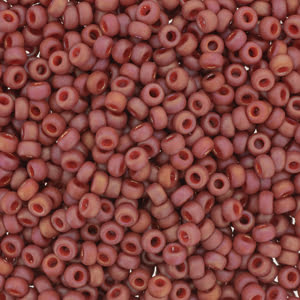 15/0 Miyuki Seed Beads - 5g Bag – Frosted Opaque Glaze Rainbow Cardinal - Colour 4695