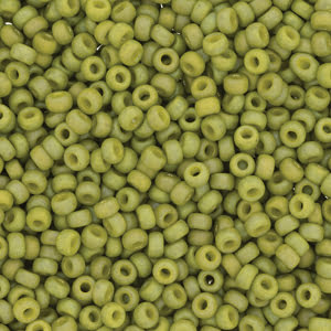 8/0 Miyuki Seed Beads - 25g Bag – Frosted Opaque Glazed Rainbow Olive - Colour 4697