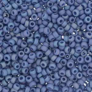 15/0 Miyuki Seed Beads - 5g Bag – Frosted Opaque Glaze Rainbow Soft Blue - Colour 4704