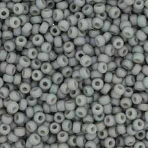 15/0 Miyuki Seed Beads - 5g Bag – Frosted Opaque Glaze Rainbow Cadet Grey – Colour 4705