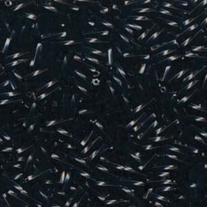 6x2mm Twisted Miyuki Bugle Beads 10g – Black