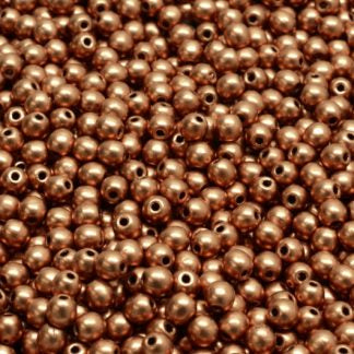 3mm Pressed Glass Round Beads - Pack of 100 - Copper Gold Matte
