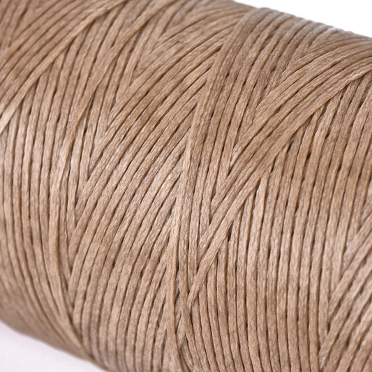 0.8mm Waxed Flat Polyester Cord - Spool of 20 Meters - Camel