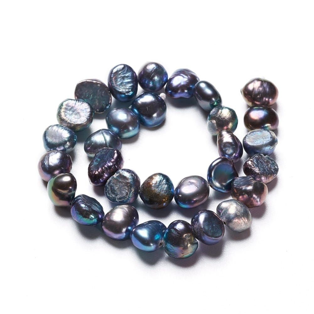 6-7mm Nugget Pearl Strand - Peacock - Approx 30 Pearls