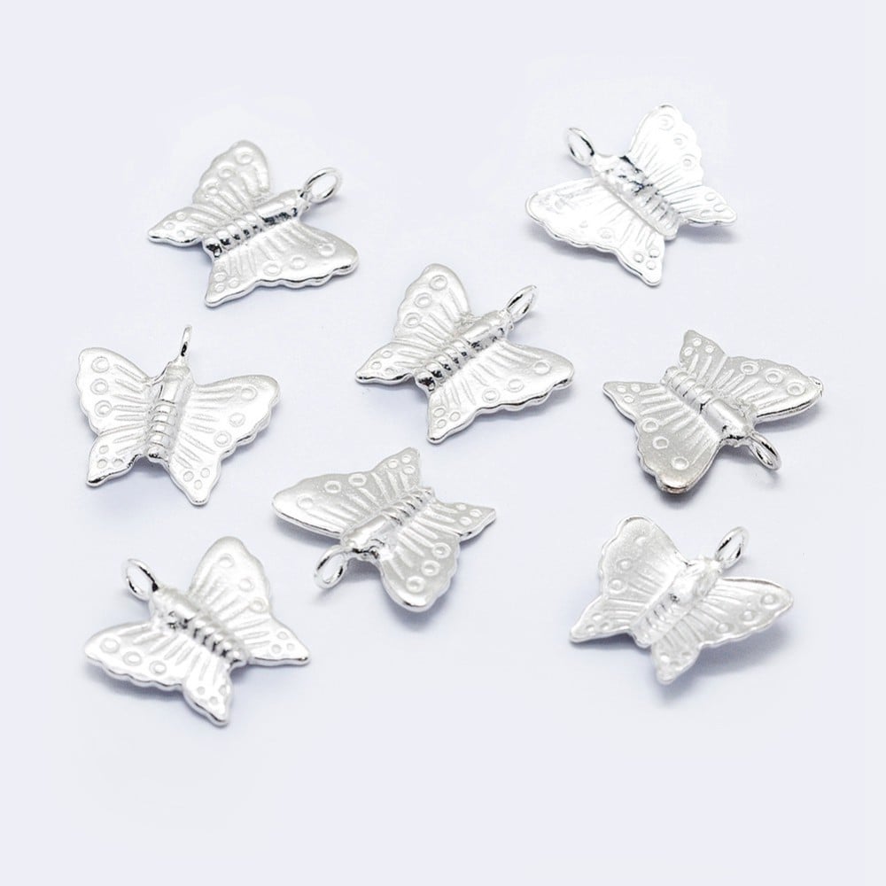 Sterling Silver Butterfly Charm 15mm