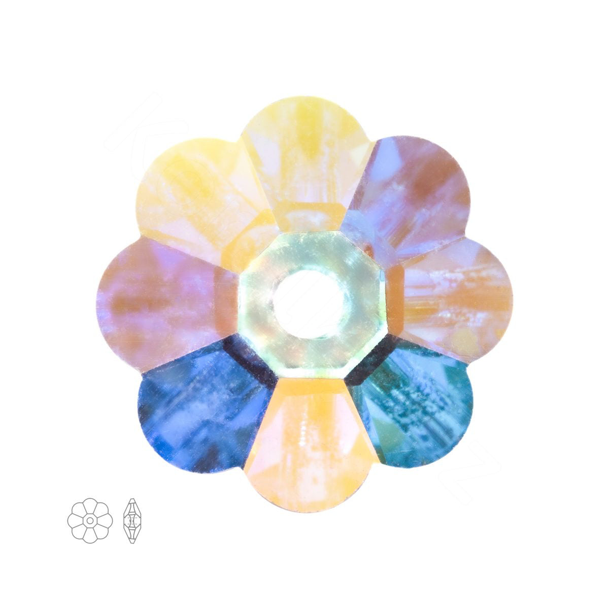 8mm Preciosa Flower Spacer – Crystal AB (unfoiled)
