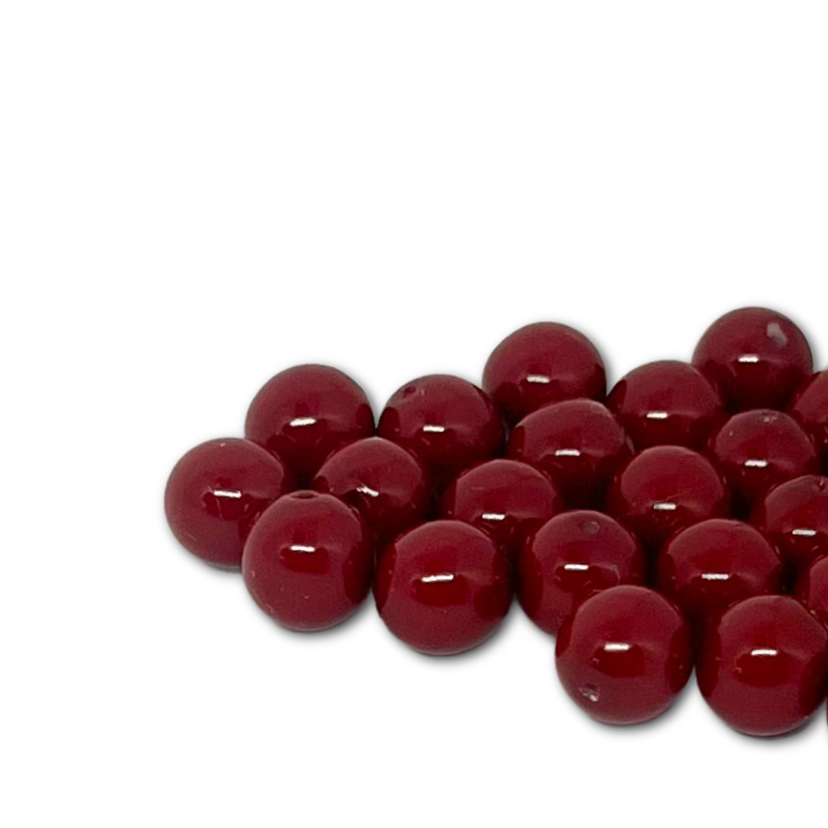 8mm Czech Round Glass Pearl Pack of 25 – 48265 – Cranberry