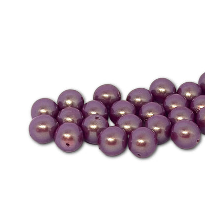 8mm Czech Round Glass Pearl Pack of 25 – 30016 – Grape Satin