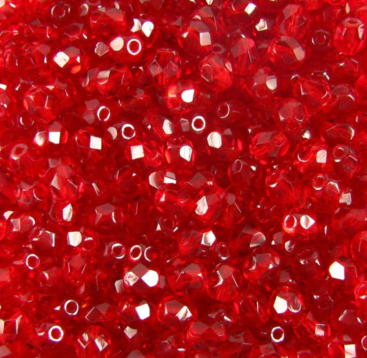 4mm Czech Fire Polish – 90090 – Ruby x 100