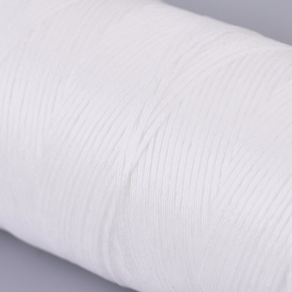 0.8mm Waxed Flat Polyester Cord - Spool of 20 Meters - White