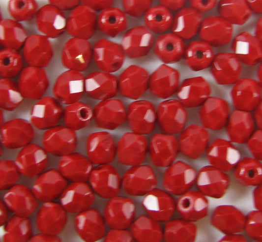 4mm Czech Fire-Polish – 93210 – Deepest Red x 100