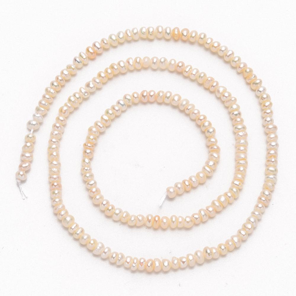 2x3mm Tiny Cream Button Pearls - Strand of approx 150