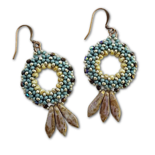 Duo Rings Earring Pattern by Kassie Shaw - Instant Download or Printed Copy image 0