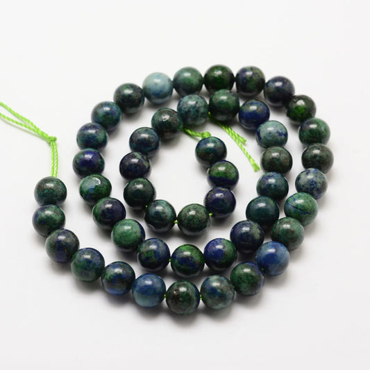 6mm Natural Chrysocolla Round Bead Strand – Approx 65 beads