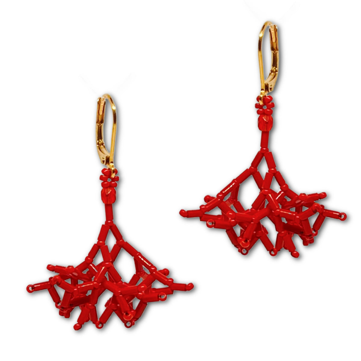 Makepeace's Mathematical Coral Earring Pattern - Instant Download or Printed Copy image 0