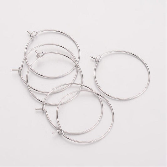 Silver Tone Wine Glass Charm Ring 29x26mm – Pack of 25