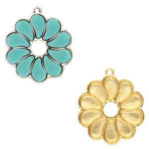 Skilos PaisleyDuo Pendant Setting - Gold Plated - Pack of 1