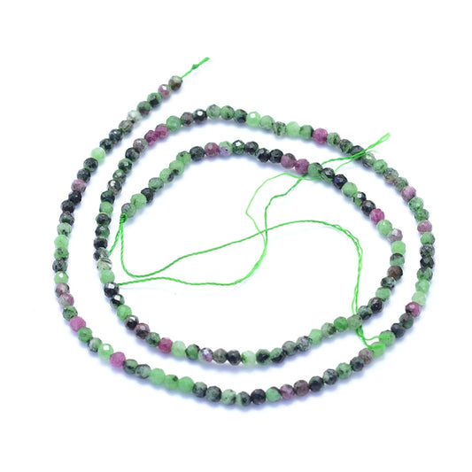 3mm Ruby in Zoisite Faceted Gemstone Strand - Approx 145 Beads