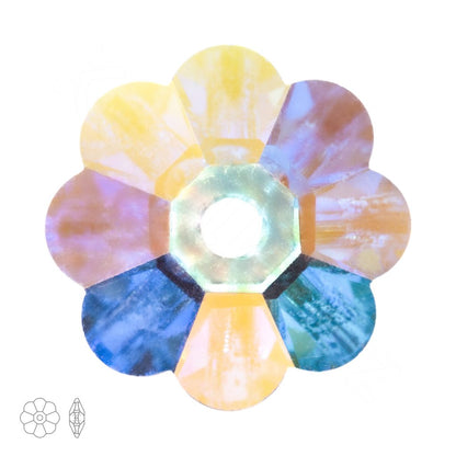 10mm Preciosa Flower Spacer – Crystal AB (unfoiled)